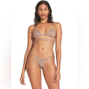 VITAMIN A SOL STRAPPY WRAP-MOSS ADJUSTABLE SIDE STRING BIKINI NWT size small